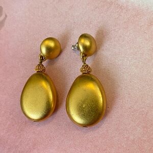 Vintage Matte Gold Chunky Earrings